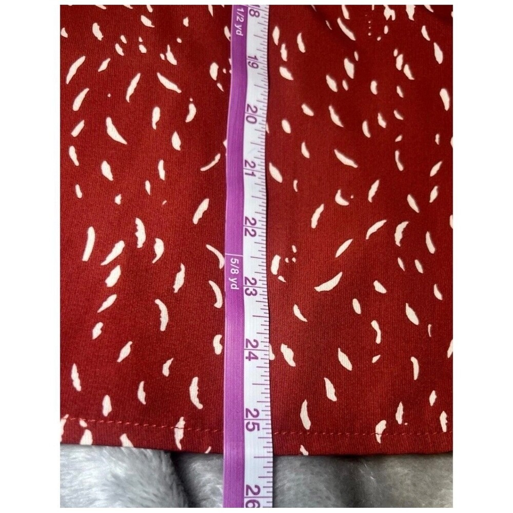 NWT Coeur de Vague Blouse Womens Medium Orange Rust White Printed Ruffle Tie Top - Picture 11 of 14